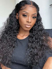 13x4 Lace Frontal Wig 180% Density Water Wave Virgin Human Hair