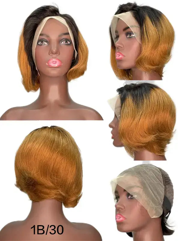 Short Pixie Cut 13x4 Lace Frontal Wig Straight Remy Human Hair