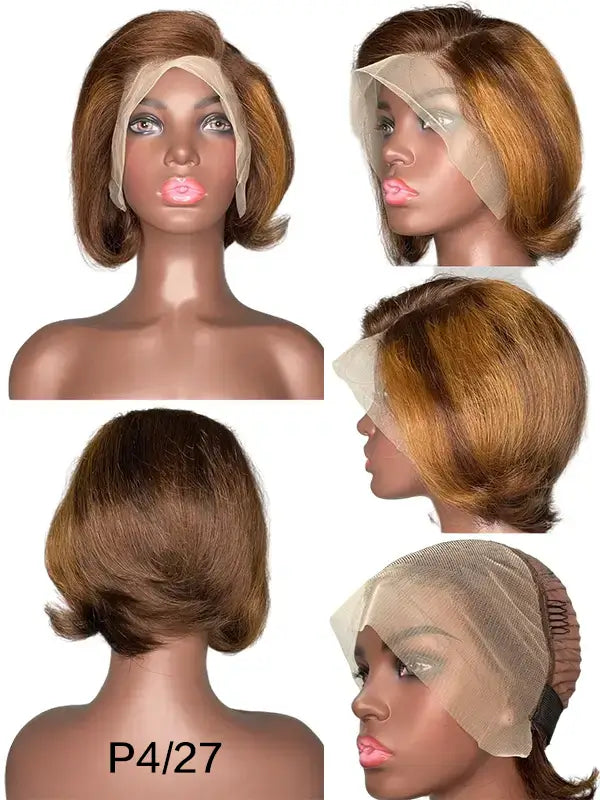 Short Pixie Cut 13x4 Lace Frontal Wig Straight Remy Human Hair