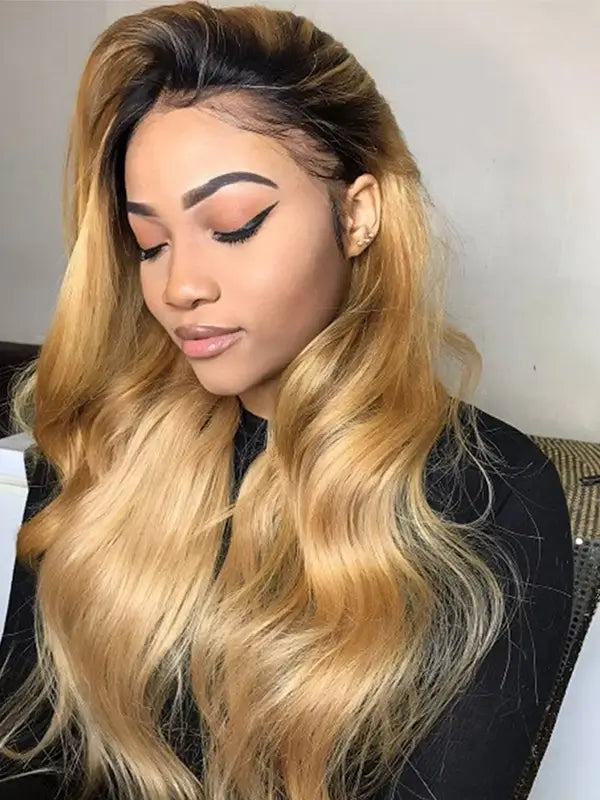 1B/27 Ombre 4x4 13x4 Lace Frontal Wig Body Wave Human Hair