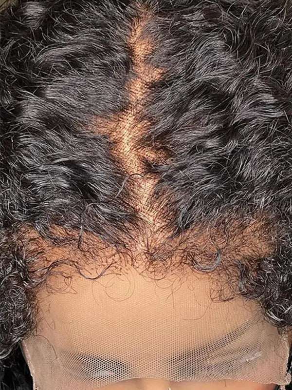 4C Curly Edges Deep Wave 5x5 13x4 Lace Front Wig with Kinky Baby Hairline