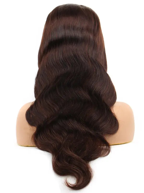 #4 Glueless Chocolate Brown 5x5 Lace Closure Colored Wig Body Wave Virgin Human Hair