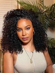 Glueless 4x4 5x5 Lace Closure Wig 180% Density Kinky Curly Virgin Human Hair