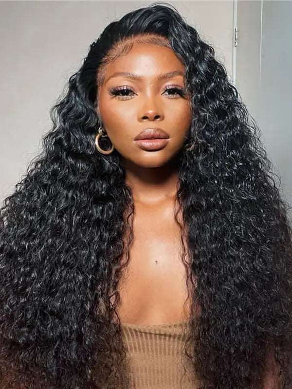 Glueless 4x4 5x5 Lace Closure Wig 180% Density Water Wave Virgin Human Hair