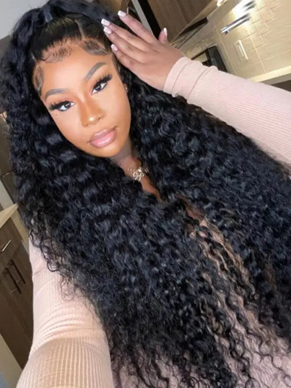 Glueless 4x4 5x5 Lace Closure Wig 180% Density Deep Wave Virgin Human Hair