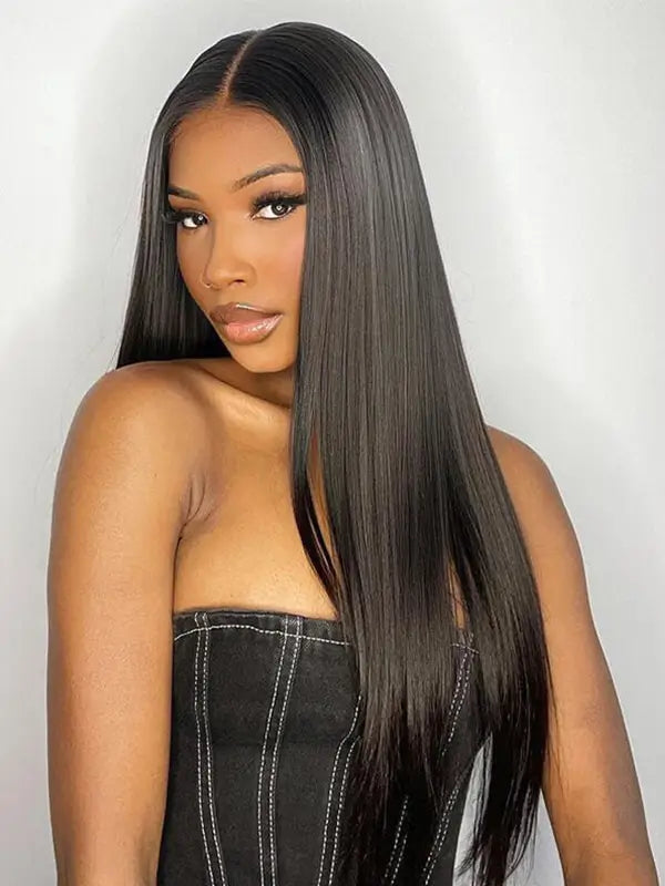 Glueless 4x4 5x5 Lace Closure Wig 180% Density Straight Virgin Human Hair