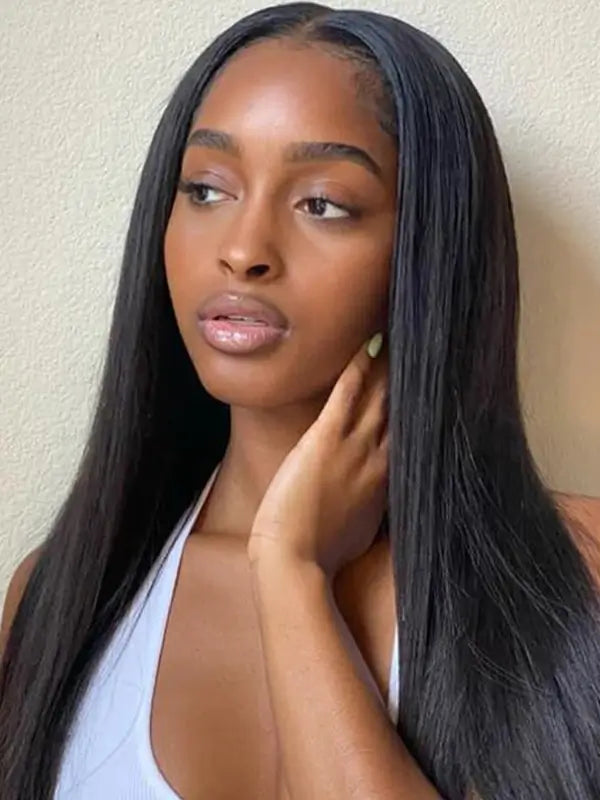 Glueless 4x4 5x5 Lace Closure Wig 180% Density Straight Virgin Human Hair