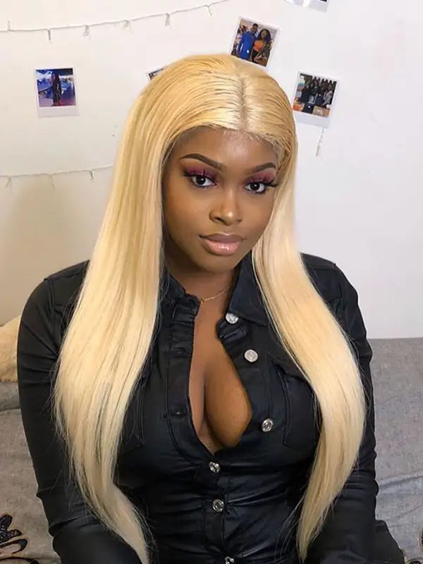 613 Blonde 5x5 13x4 Transparent Lace Straight Virgin Human Hair Wig