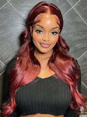 99J Burgundy 4x4 13x4 Lace Frontal Wig Body Wave Virgin Human Hair