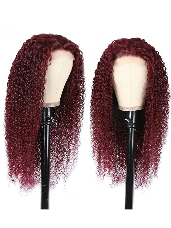 99J Burgundy 4x4 13x4 Lace Frontal Wig Deep Wave Virgin Human Hair