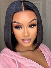 Short Bob Straight 4x4 5x5 13x4 Lace Frontal Wig Human Hair With Pre Plucked Hairline