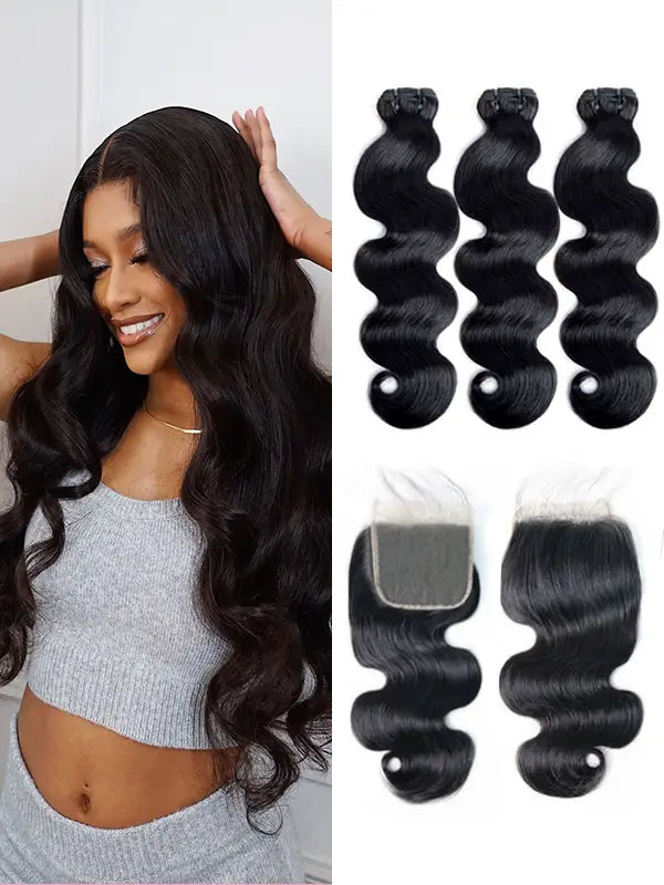 2/3/4 Bundles With 4*4 5*5 Closure Body Wave Virgin Hair