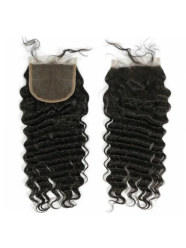 2/3/4 Bundles With 4*4 5*5 Closure Deep Wavy Virgin Hair