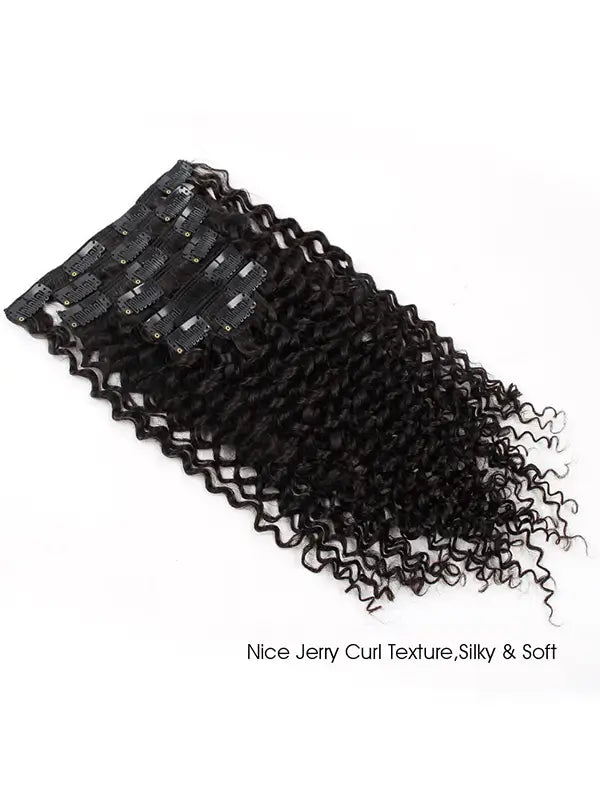 Seamless Clip In Hair Extension Jerry Curly Virgin Human Hair