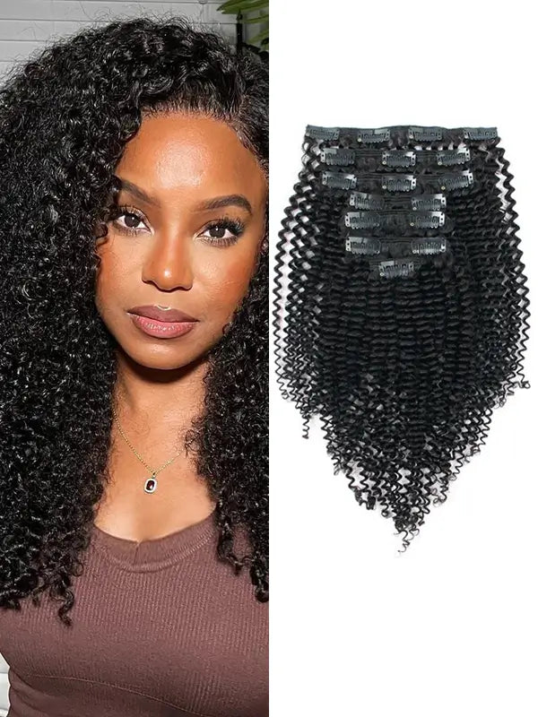 Seamless Clip In Hair Extension Kinky Curly Virgin Human Hair