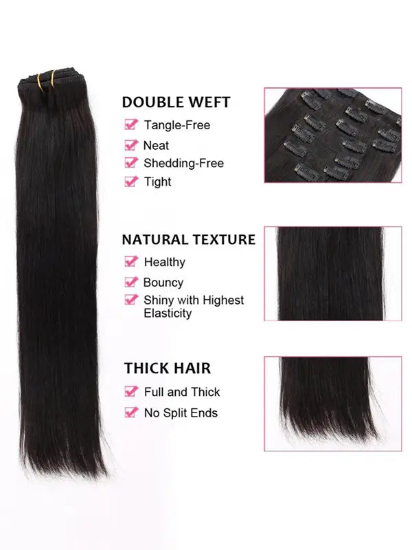 Seamless Clip In Hair Extension Straight Virgin Human Hair