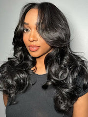 Curtain Bangs Body Wave 4x4 5x5 13x4 Lace Wig Virgin Human Hair