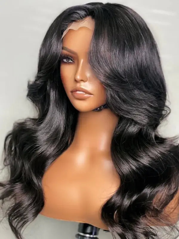 Curtain Bangs Body Wave 4x4 5x5 13x4 Lace Wig Virgin Human Hair