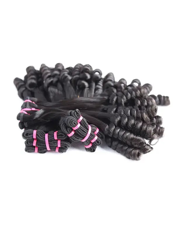 3pcs Double Drawn Funmi Hair Flower Curl