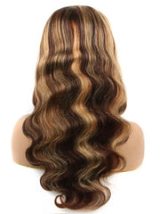 Wear & Go Glueless Highlight Blonde In Brown 5x5 Pre Cut Lace Closure Colored Wig Body Wave Virgin Human Hair