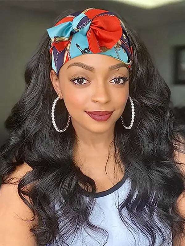 Beginner Friendly Headband Wig Clueless Put On & Go Body Wave Human Hair