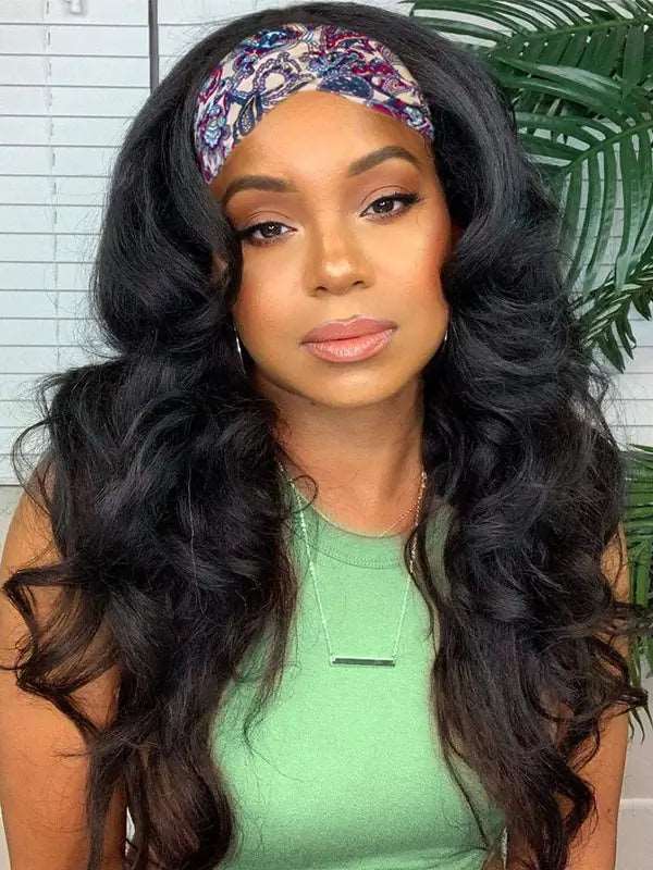 Beginner Friendly Headband Wig Clueless Put On & Go Body Wave Human Hair