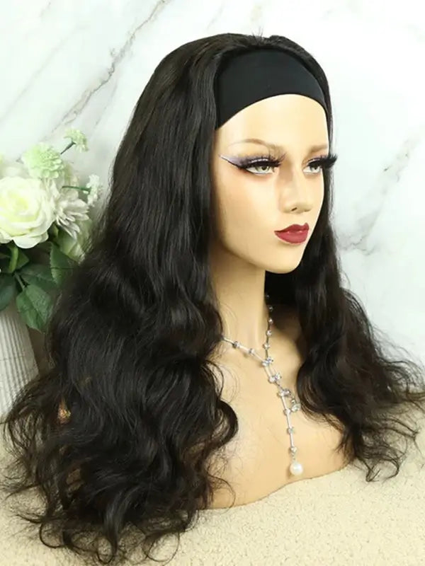 Beginner Friendly Headband Wig Clueless Put On & Go Body Wave Human Hair