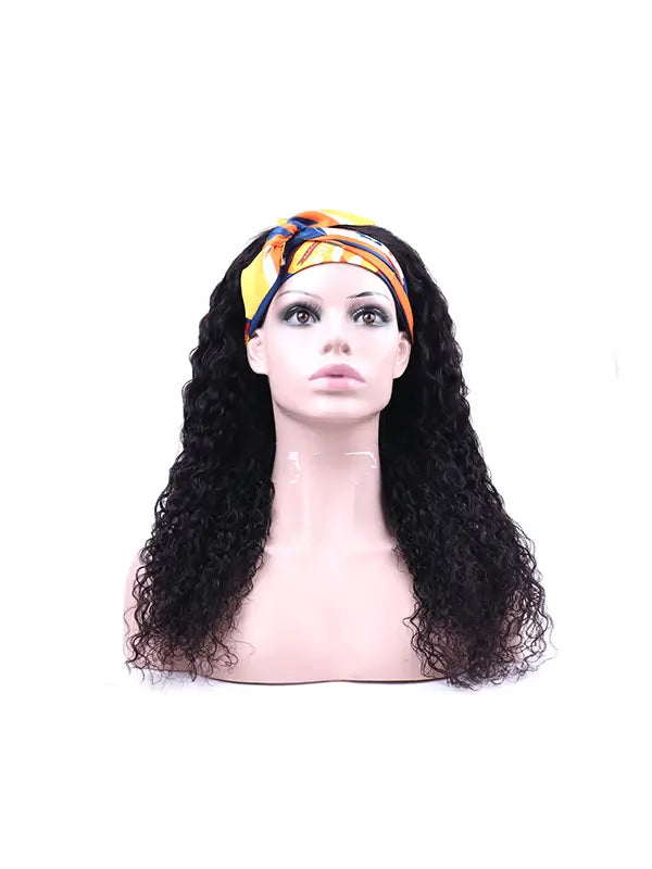 Beginner Friendly Headband Wig Clueless Put On & Go Deep Wave Human Hair