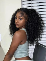 Glueless U Part Wig Kinky Curly Virgin Human Hair Beginner Friendly