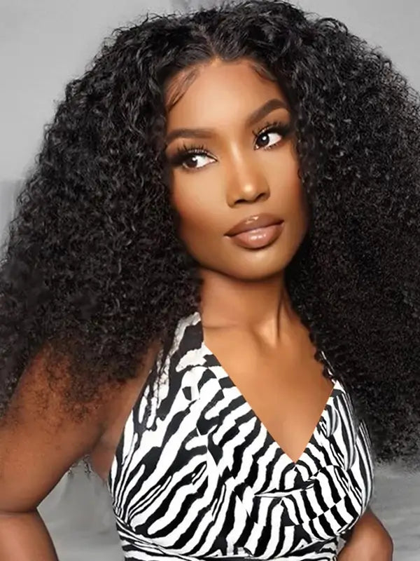 Clueless V Part Wig No Leave Out Kinky Curly Virgin Human Hair