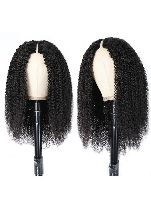 Clueless V Part Wig No Leave Out Kinky Curly Virgin Human Hair