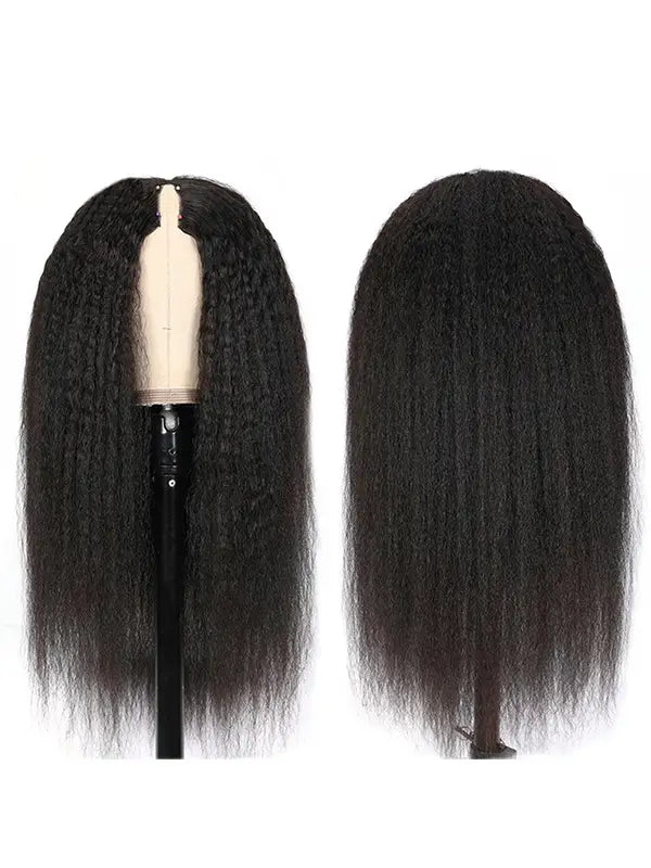 Clueless V Part Wig No Leave Out Kinky Straight Virgin Human Hair