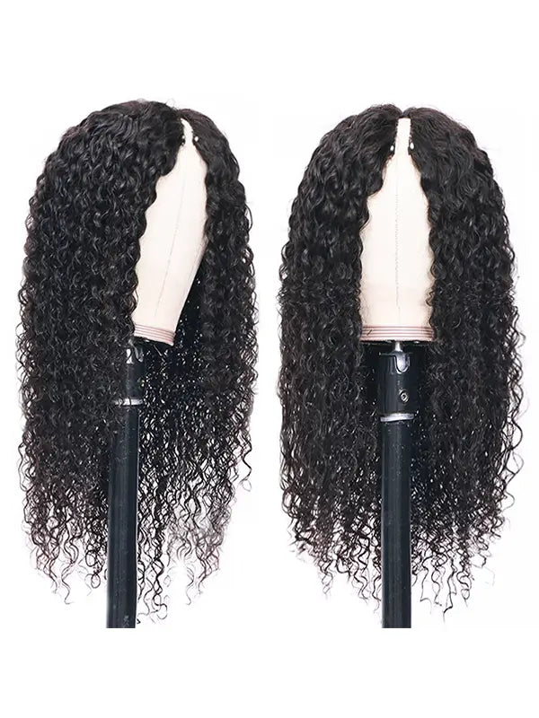 Clueless V Part Wig No Leave Out Water Wave Virgin Human Hair