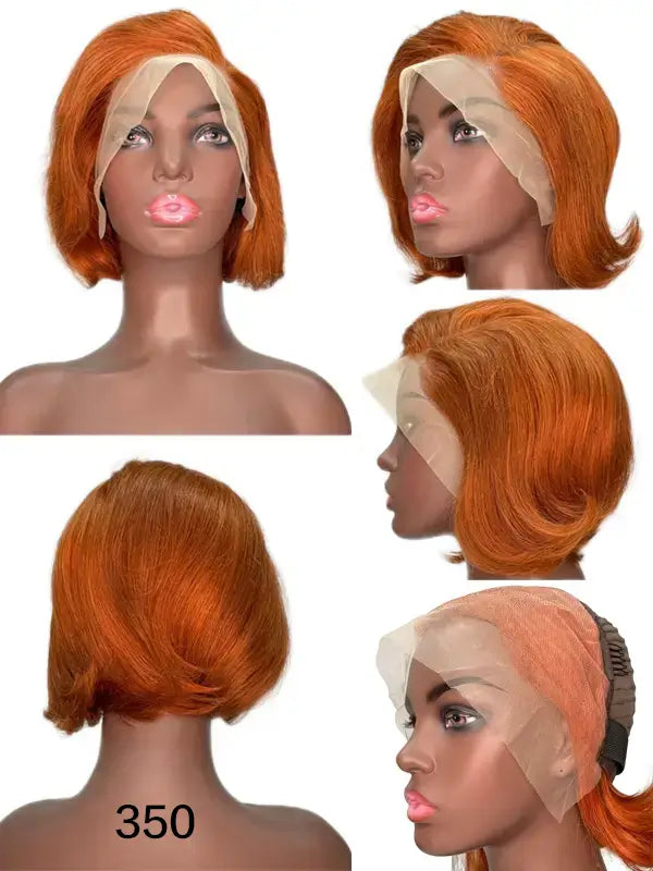 Short Pixie Cut 13x4 Lace Frontal Wig Straight Remy Human Hair 350